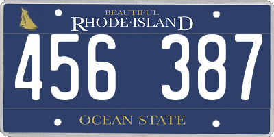 RI license plate 456387