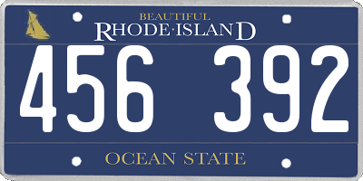 RI license plate 456392