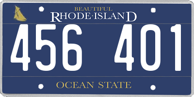 RI license plate 456401