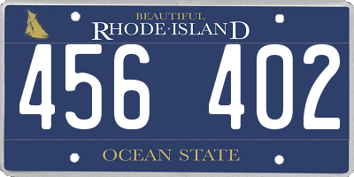 RI license plate 456402