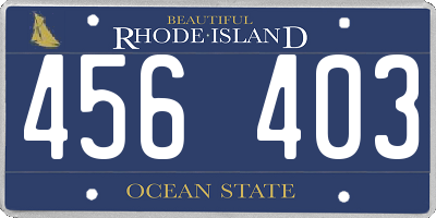 RI license plate 456403