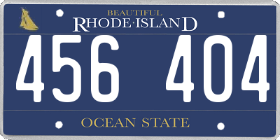 RI license plate 456404