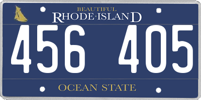 RI license plate 456405
