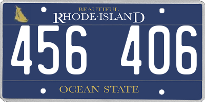 RI license plate 456406