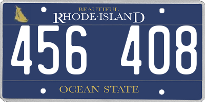RI license plate 456408