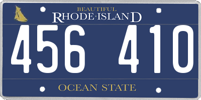 RI license plate 456410