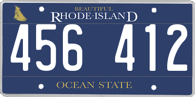 RI license plate 456412