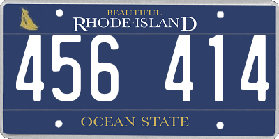 RI license plate 456414