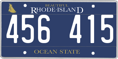 RI license plate 456415