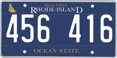 RI license plate 456416