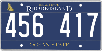 RI license plate 456417