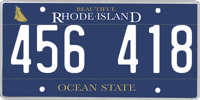 RI license plate 456418