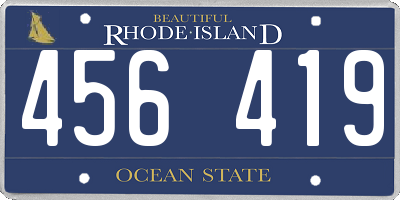 RI license plate 456419