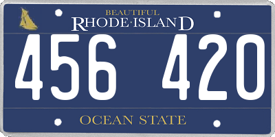 RI license plate 456420