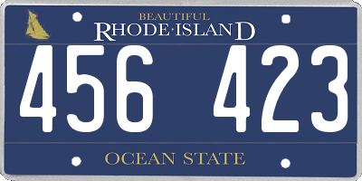 RI license plate 456423