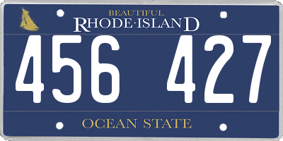 RI license plate 456427