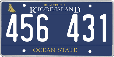RI license plate 456431