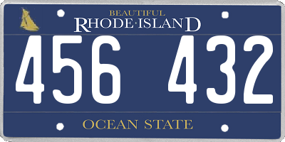 RI license plate 456432