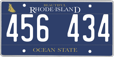 RI license plate 456434