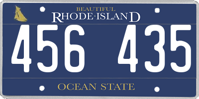 RI license plate 456435