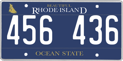 RI license plate 456436