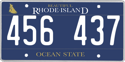 RI license plate 456437