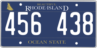 RI license plate 456438