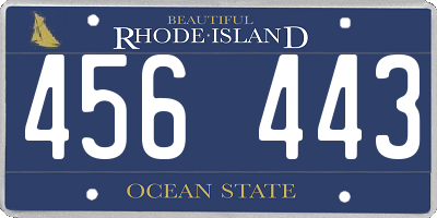 RI license plate 456443