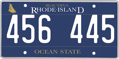 RI license plate 456445