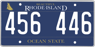 RI license plate 456446