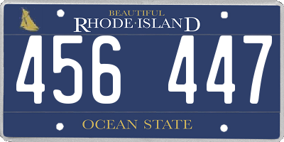 RI license plate 456447