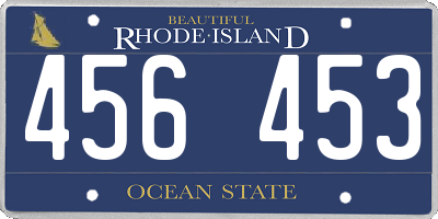 RI license plate 456453