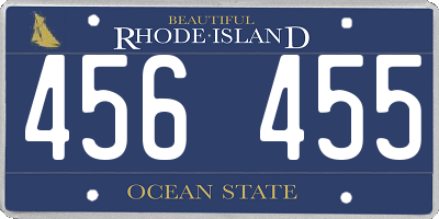 RI license plate 456455