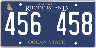 RI license plate 456458
