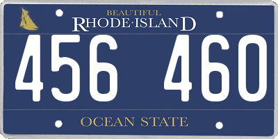 RI license plate 456460