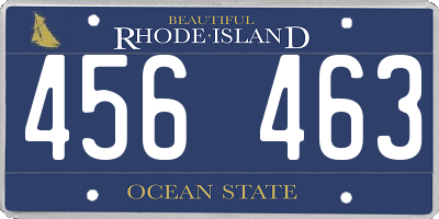 RI license plate 456463
