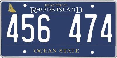 RI license plate 456474
