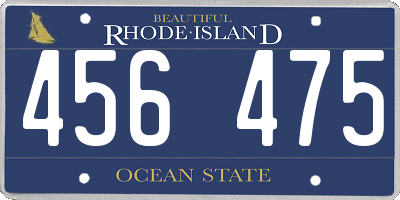 RI license plate 456475