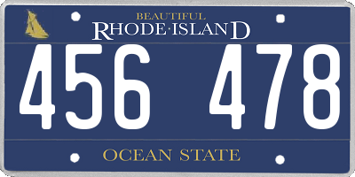 RI license plate 456478