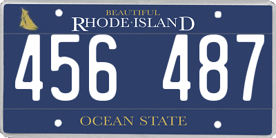 RI license plate 456487