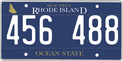 RI license plate 456488