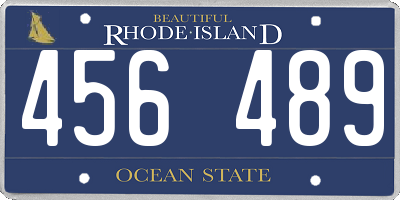 RI license plate 456489