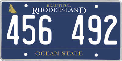 RI license plate 456492