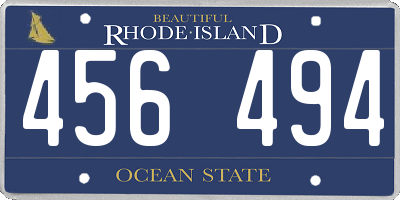 RI license plate 456494
