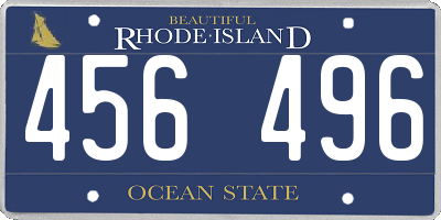 RI license plate 456496