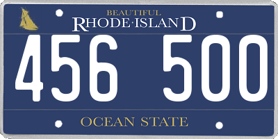 RI license plate 456500