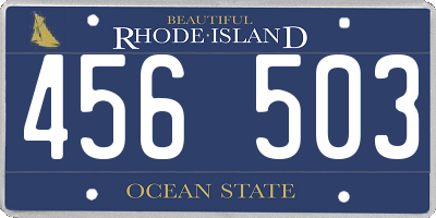 RI license plate 456503