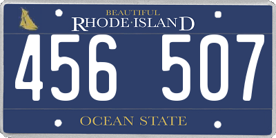 RI license plate 456507