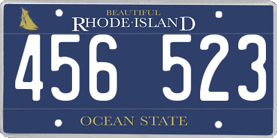 RI license plate 456523