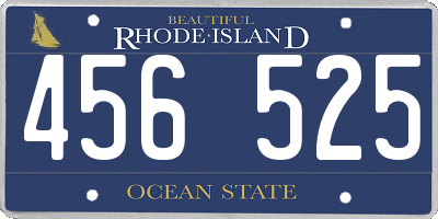 RI license plate 456525